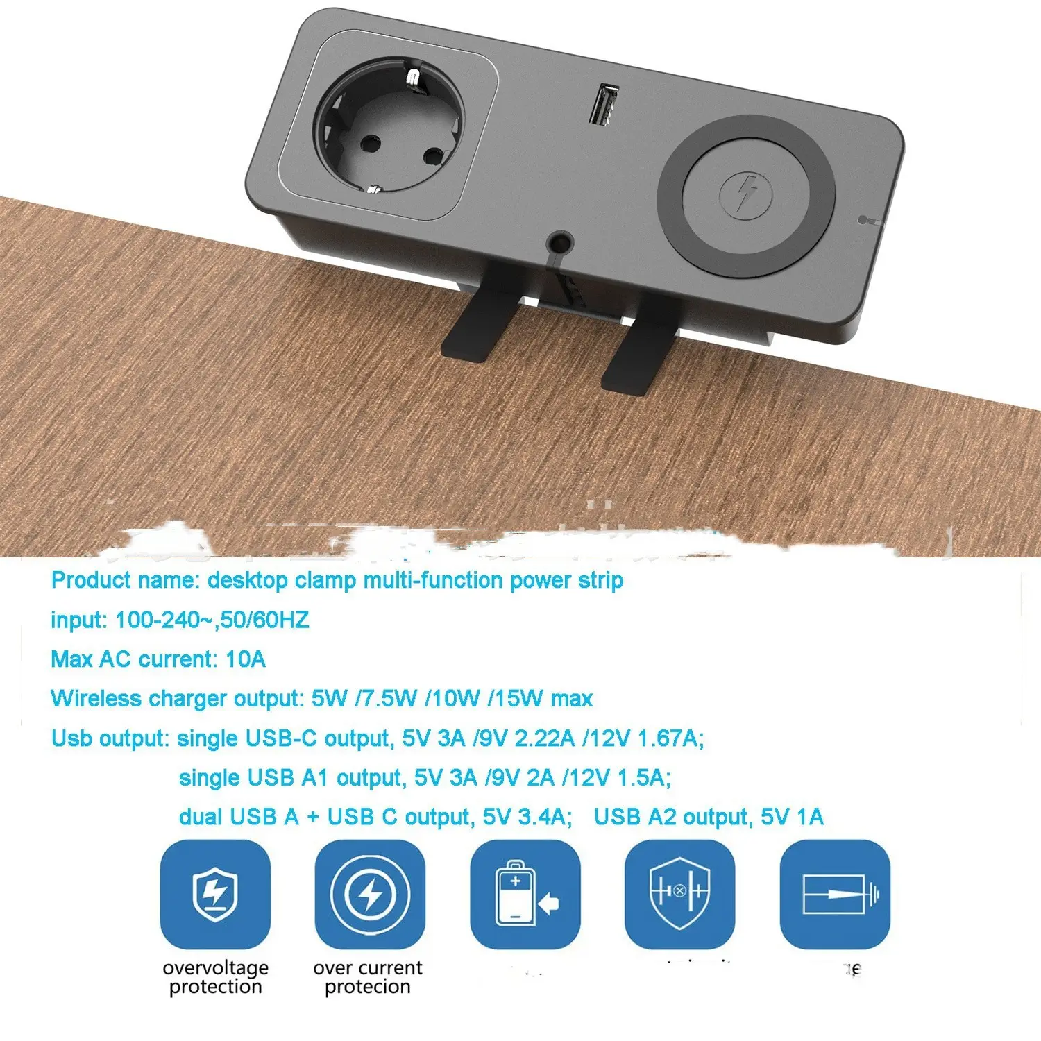 Quick Charge Socket European Power Supply Desktop
