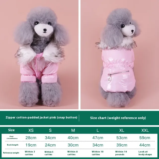 Warm Pet Autumn And Winter Thickening Puppy Down Jacket Pink - Shop at LoveMi