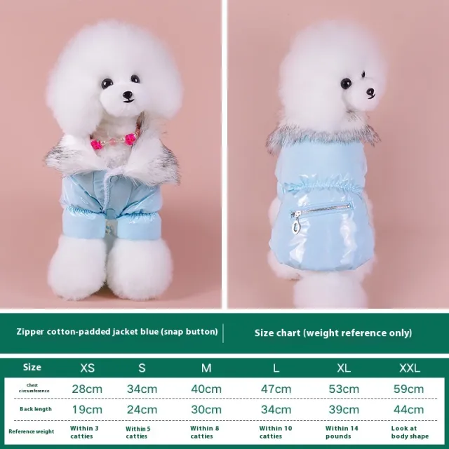 Warm Pet Autumn And Winter Thickening Puppy Down Jacket Blue - Shop at LoveMi