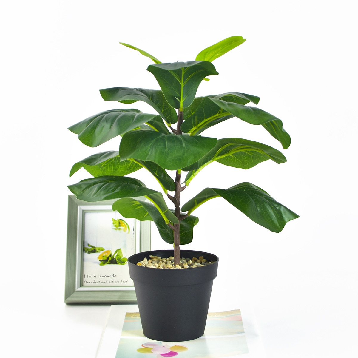 Title 9, Simulation Ficus Lyrata Bonsai Greenery Fake Tr...