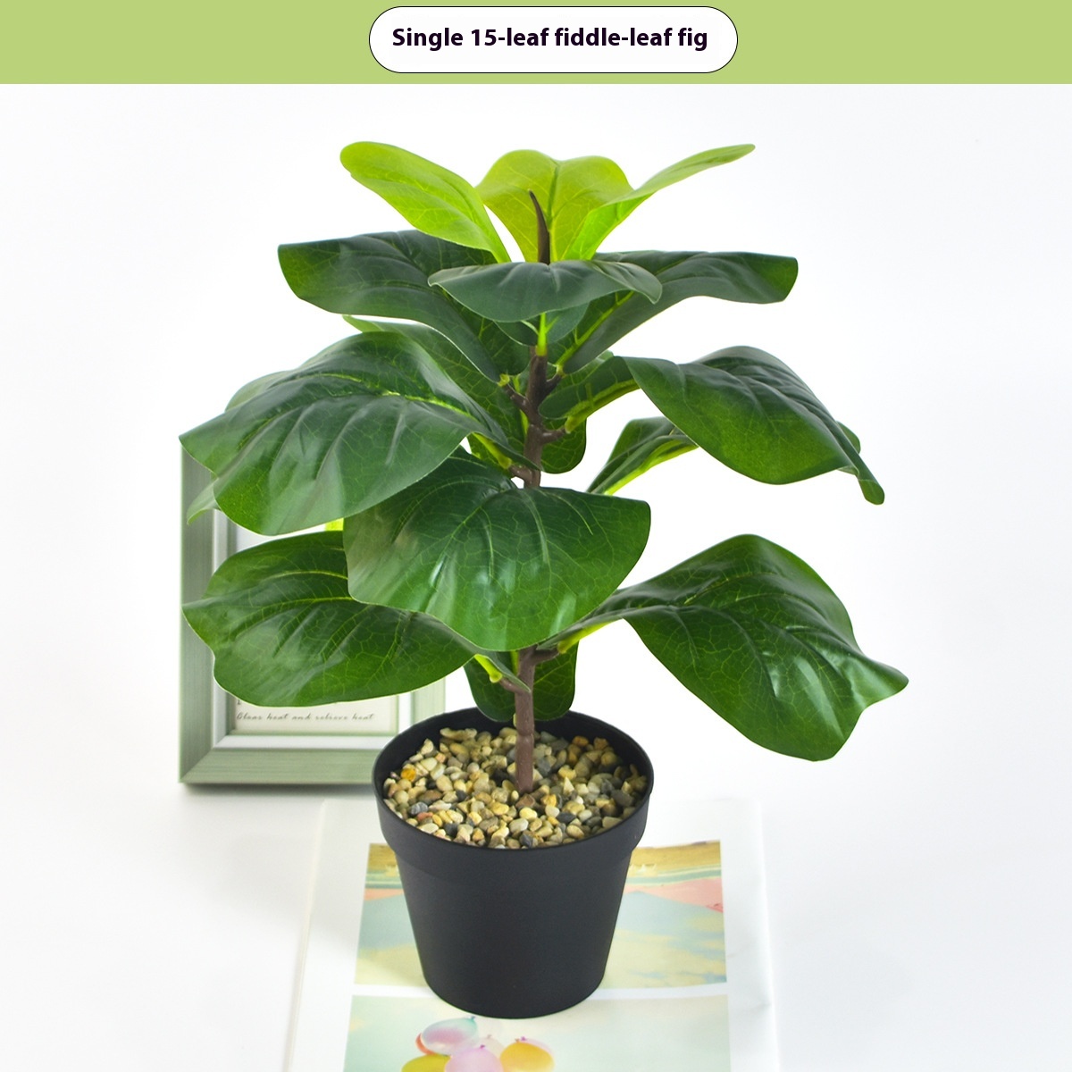 Title 1, Simulation Ficus Lyrata Bonsai Greenery Fake Tr...