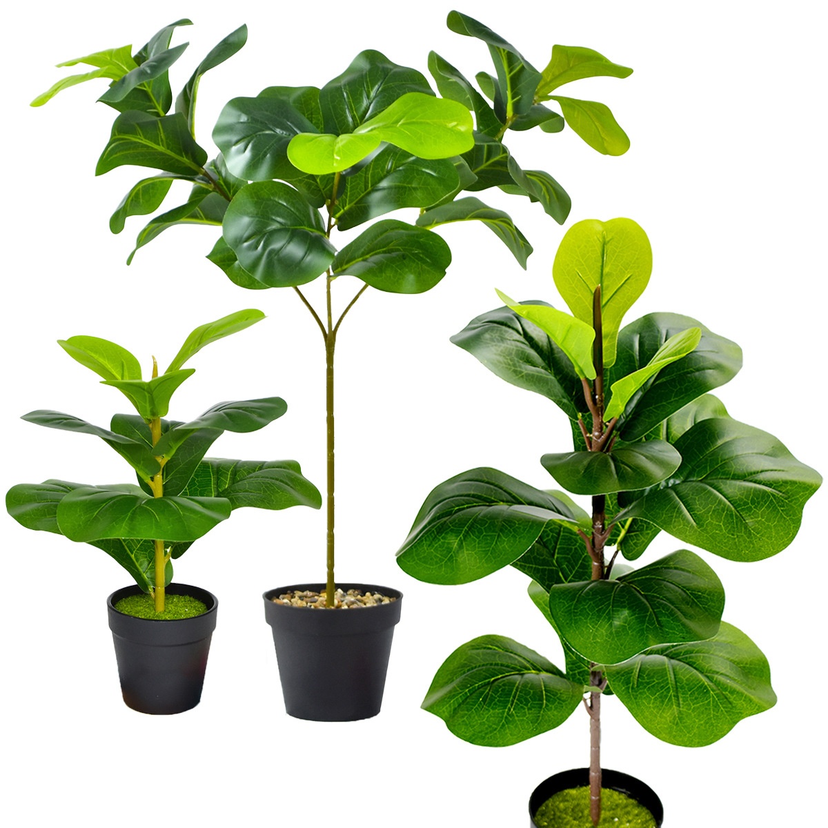 Title 5, Simulation Ficus Lyrata Bonsai Greenery Fake Tr...