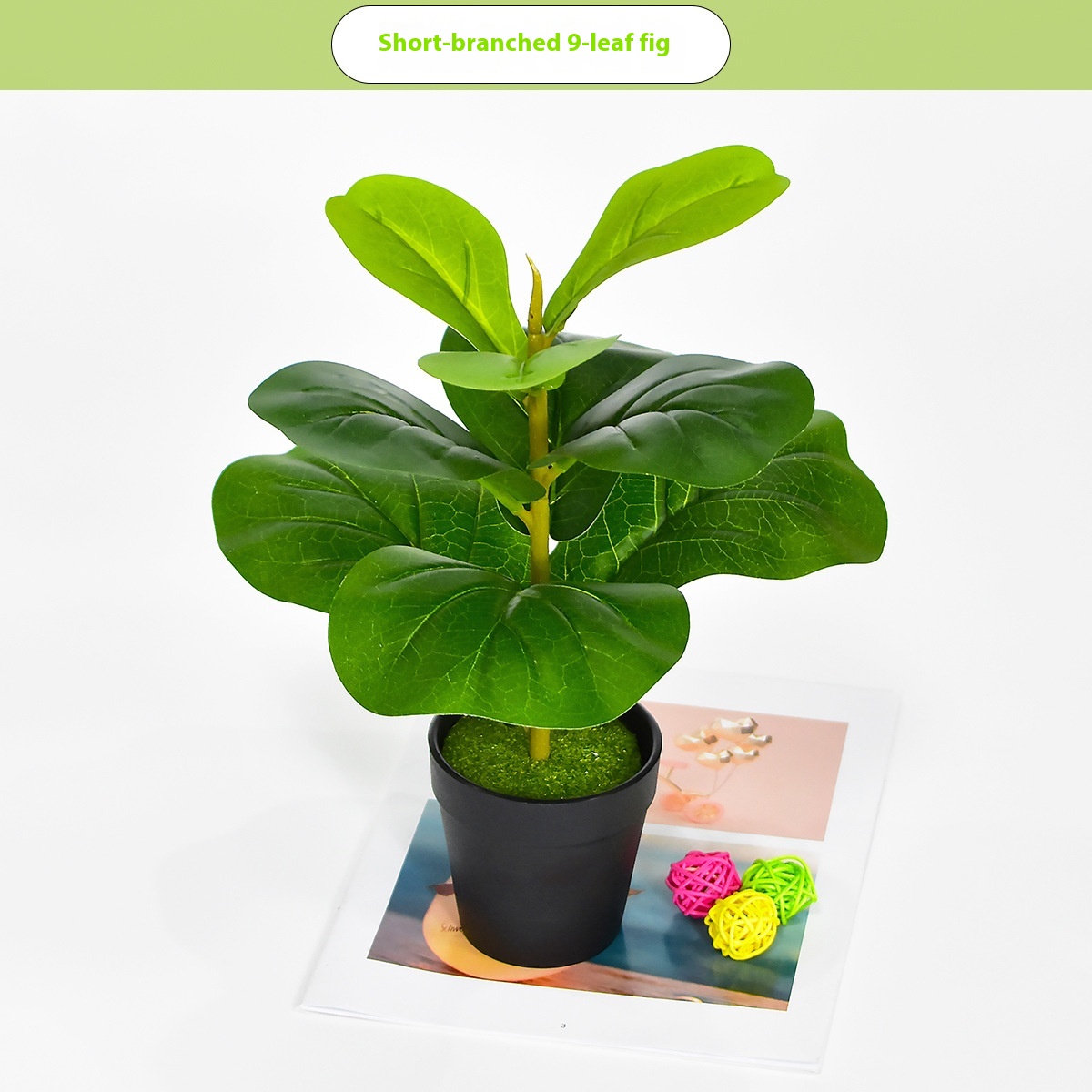 Title 16, Simulation Ficus Lyrata Bonsai Greenery Fake Tr...