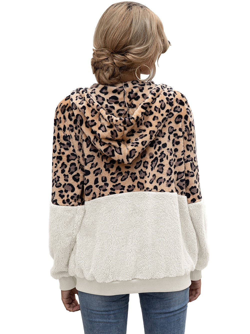 Title 28, Leopardprint patchwork jas voor dames, stijlvol...