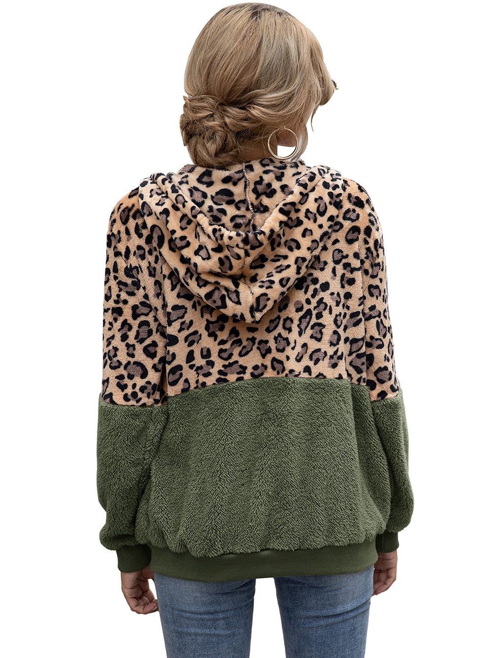 Title 23, Leopard Print Patchwork Jacket Top for Women, s...