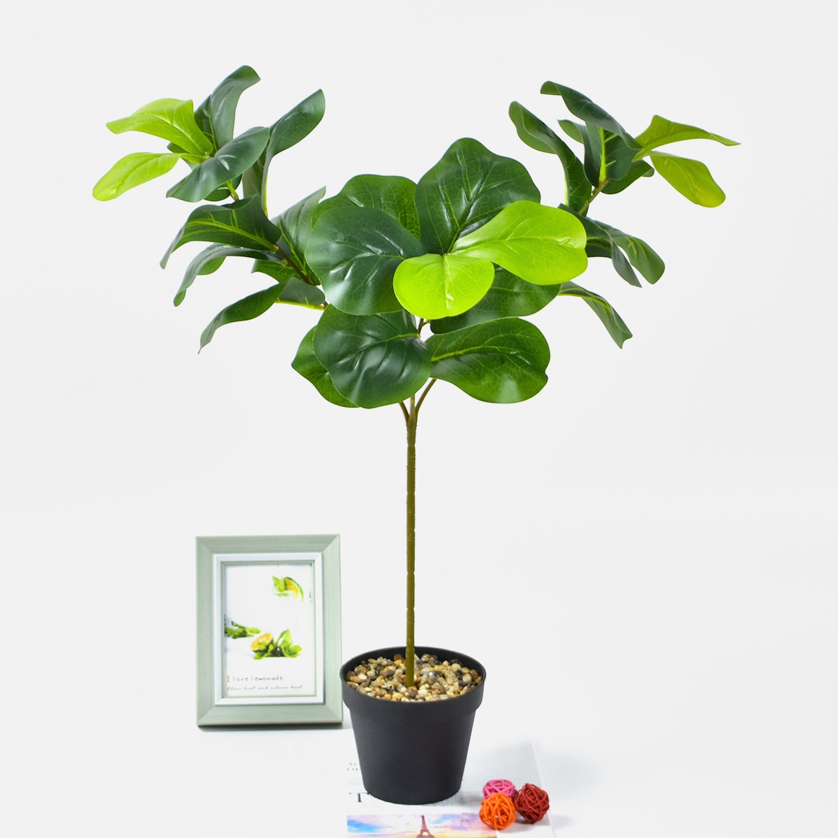 Title 4, Simulation Ficus Lyrata Bonsai Greenery Fake Tr...