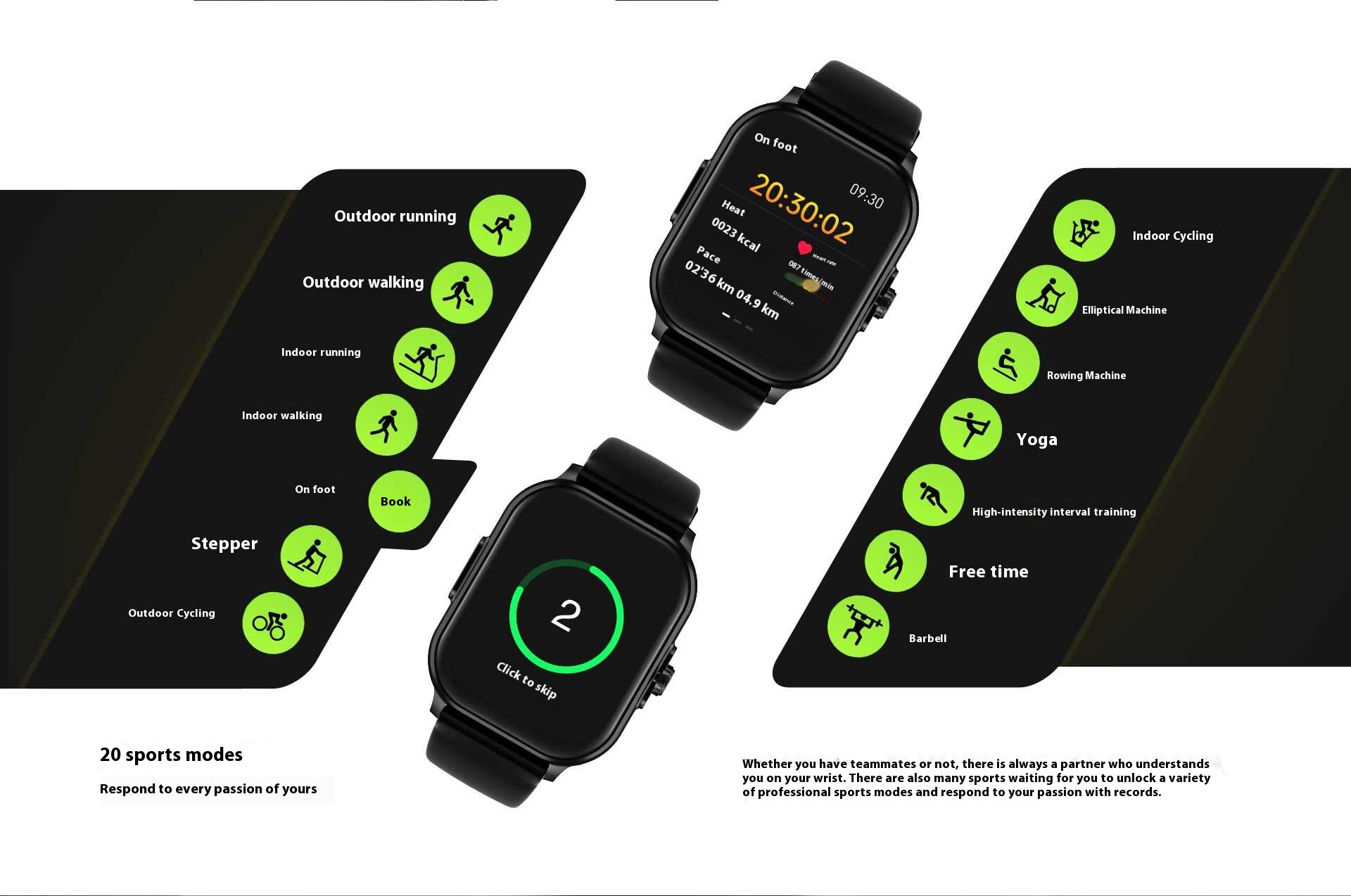 Title 7, E02 Multifunctionele Smartwatch met Bluetooth b...