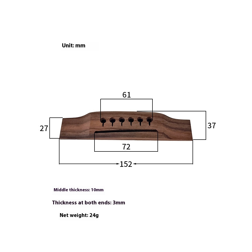 Title 5, Folk Guitar Bridge Code String Nail Nut Rosewood