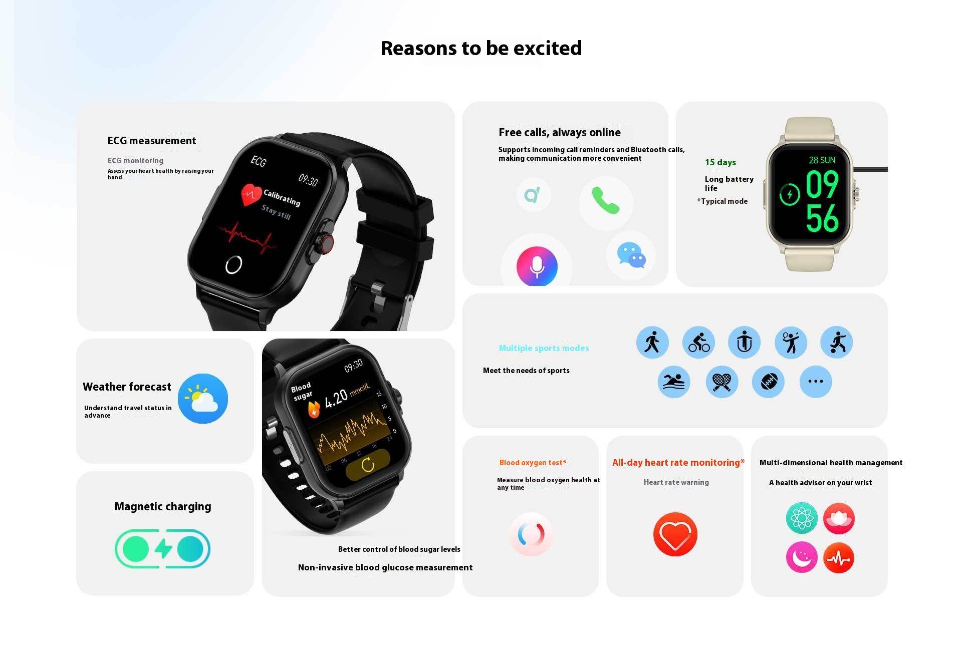 Title 5, E02 Multifunctionele Smartwatch met Bluetooth b...