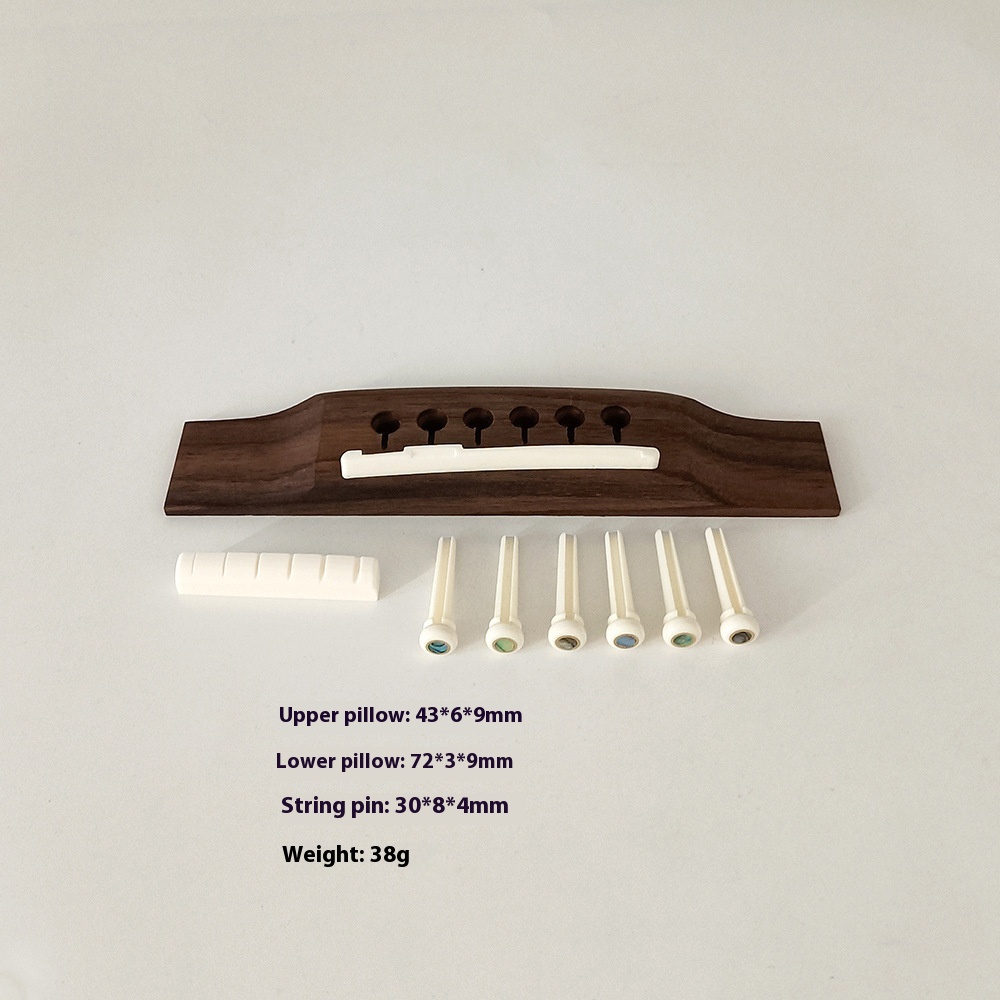 Title 3, Folk Guitar Bridge Code String Nail Nut Rosewood