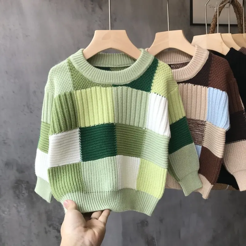 Boys' Thick Knitted Sweater Children's Loose Bottoming