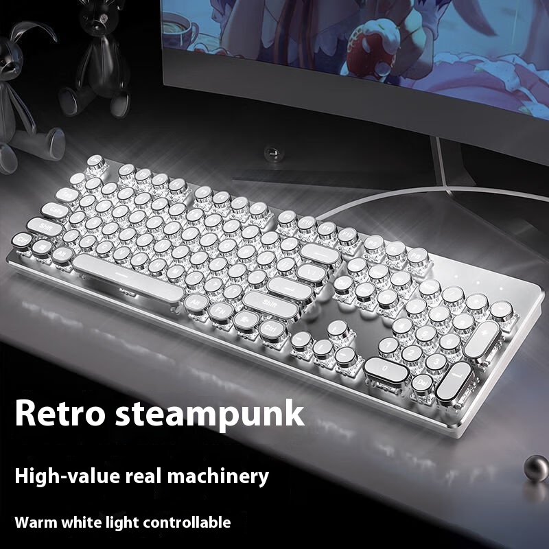 Title 3, TK100 Mechanical Keyboard Green Axis Retro Punk