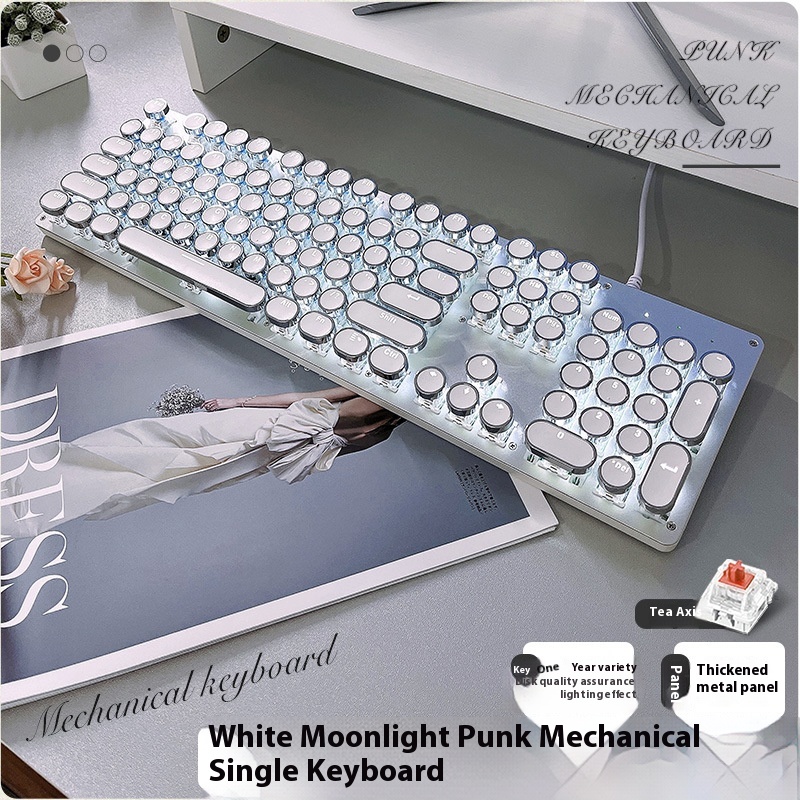 Title 5, TK100 Mechanical Keyboard Green Axis Retro Punk