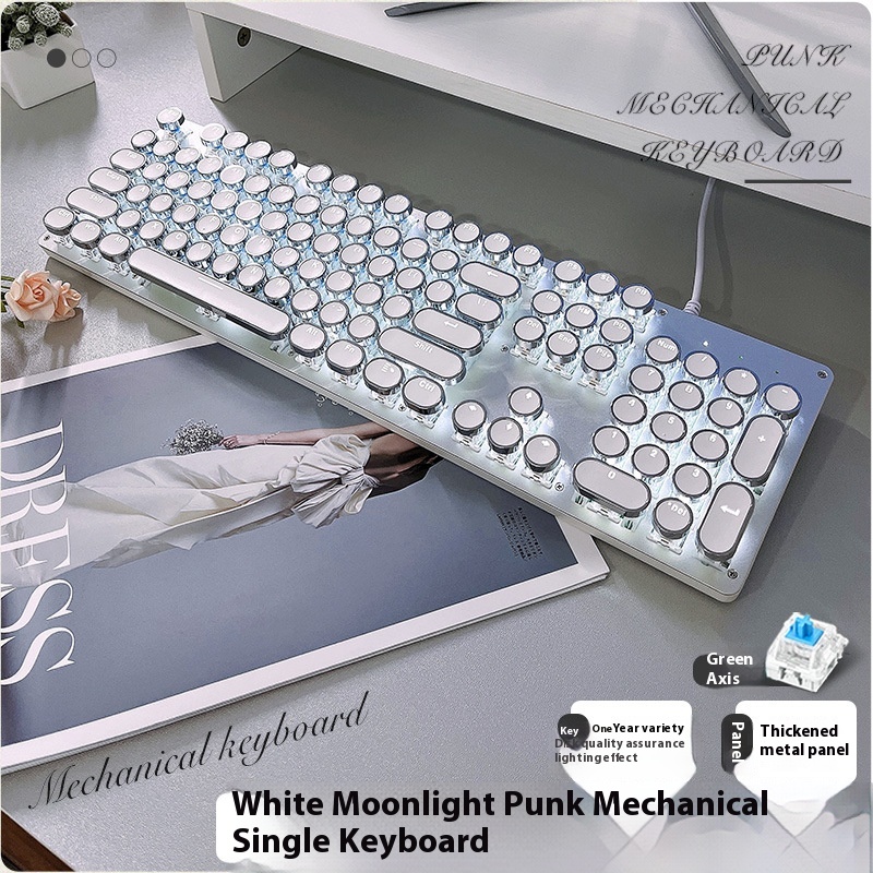 Title 2, TK100 Mechanical Keyboard Green Axis Retro Punk