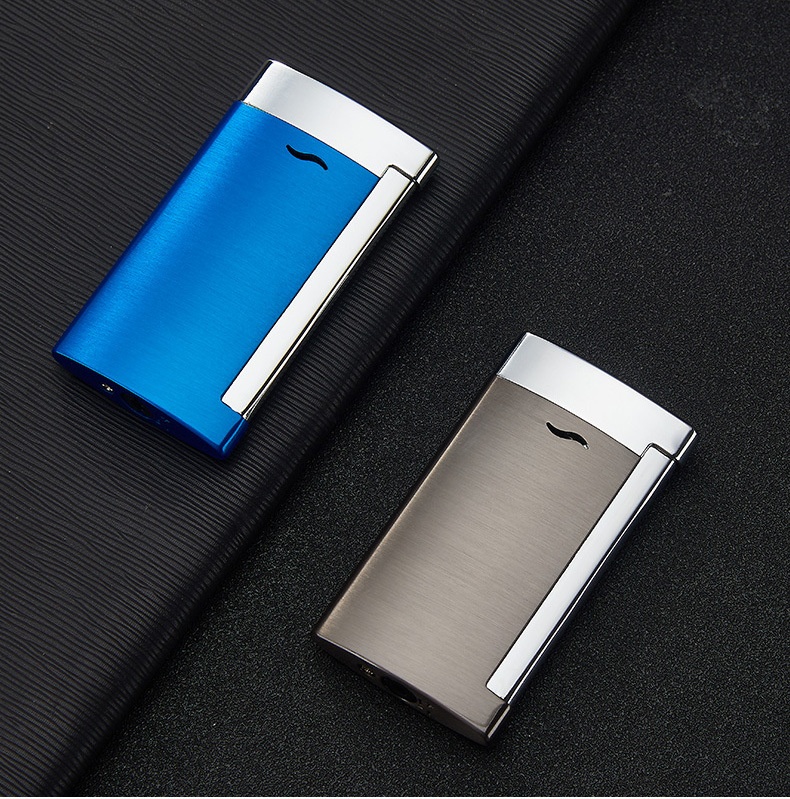 Blue Flame Direct Punching Windproof Lighter Metal Gas Lighters