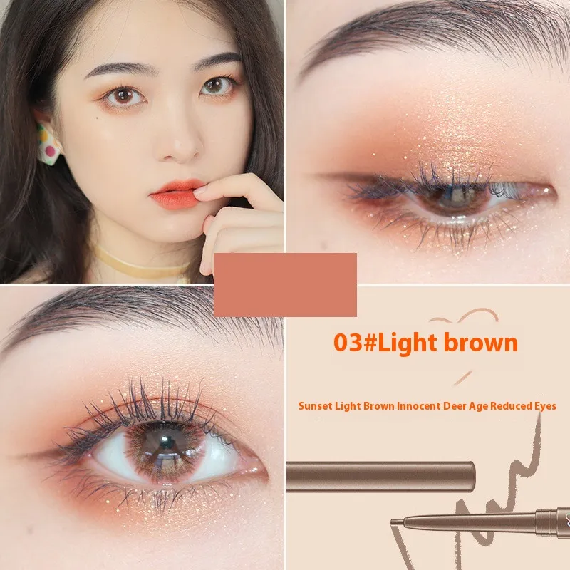 Heartbeats Color Eyeliner Ultra-fine Waterproof Sweat-proof Not Smudge Eye Shadow Pen - Light Brown