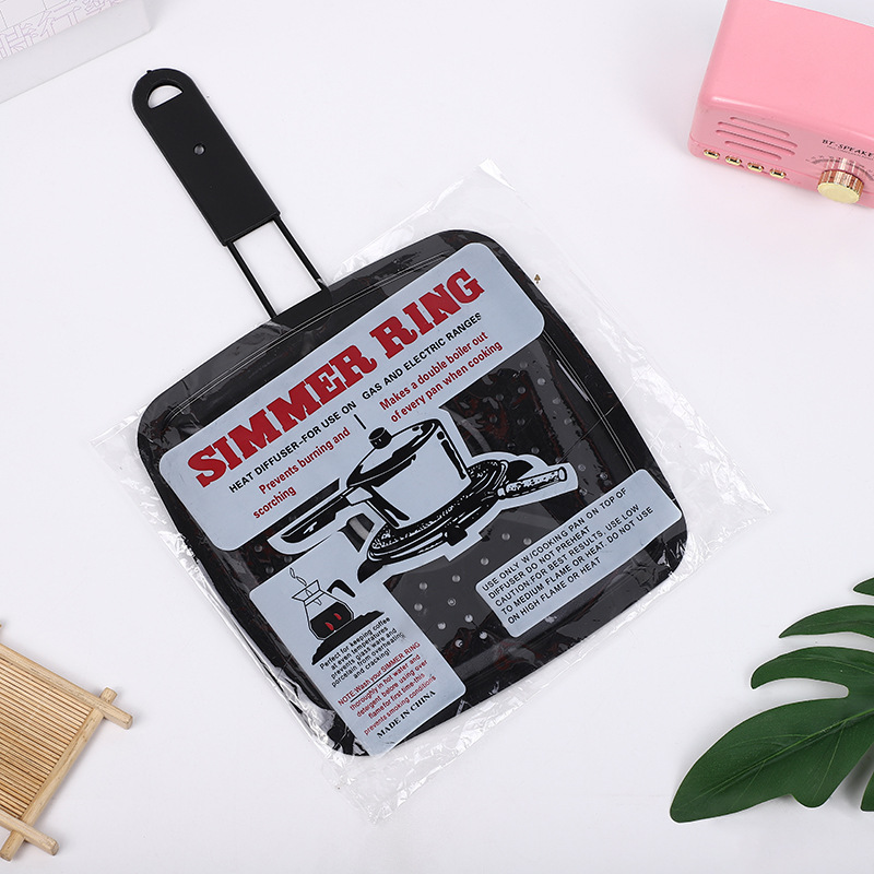 Black Stainless Steel Plastic Handle Pot Heat Proof Mat