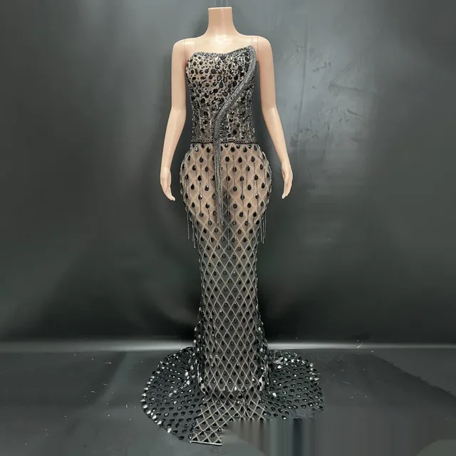 No Back Traceless Sexy Elegant Fishtail Gown Black - Shop at LoveMi