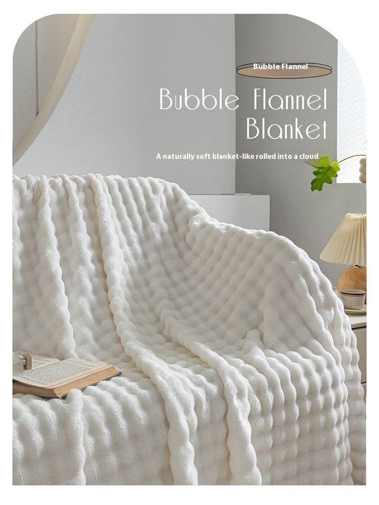 Title 1, Bubble Flannel Blanket Air Conditioner Sofa Bla...