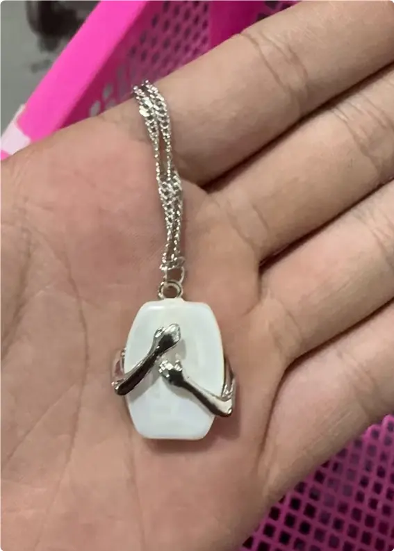 Unique Square Baroque Pearl Couple Pendant Necklace Valentines Day Lover Gift