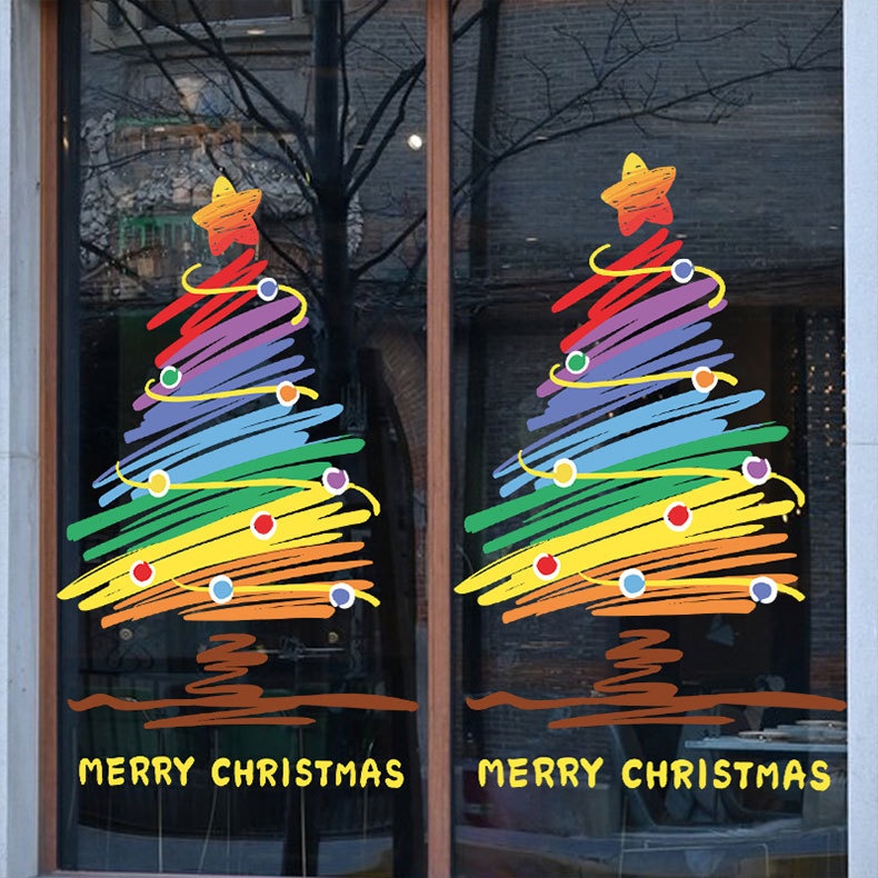 Title 4, Christmas Tree Glass Window Sticker