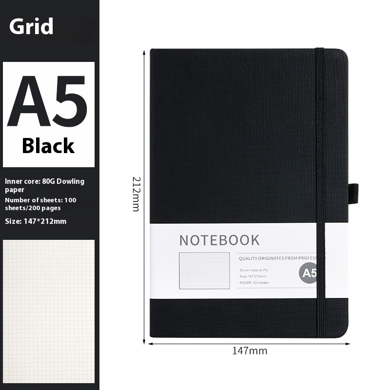 A5 Black Grid Style