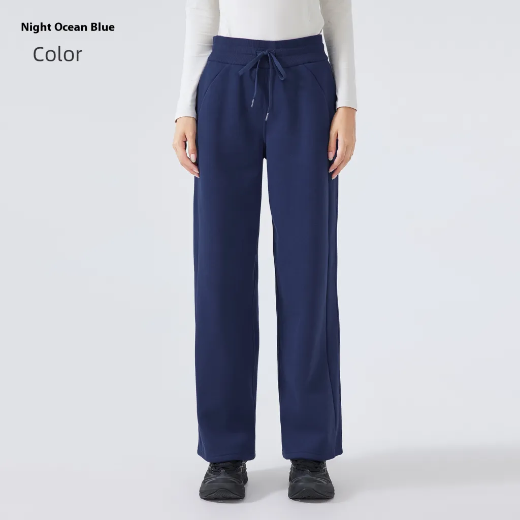 Fleece-lined Warm Fitness Track Sweatpants - Blue