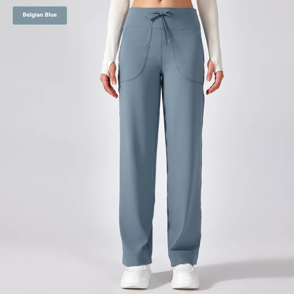 Fitness Yoga Women's Sports Casual Trousers - Belgium Blue New