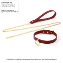 Wine Red Pu Collar Drag Chain