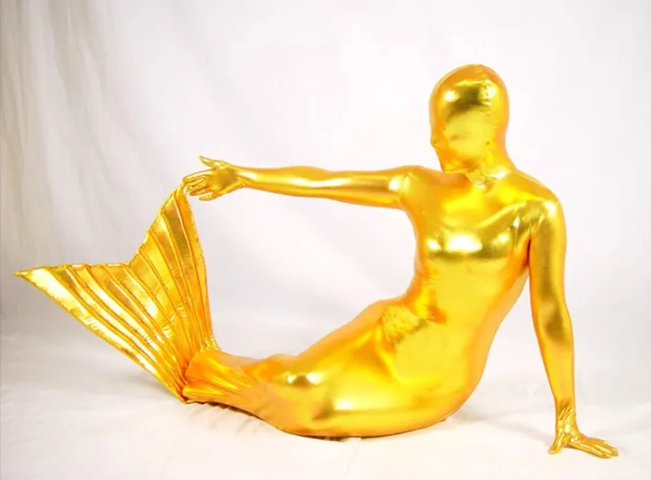 All Kinds Of Gluing Hand Folding Dog Crawling Mermaid Tights Party Performance Binding Sleeping Bag - Gold