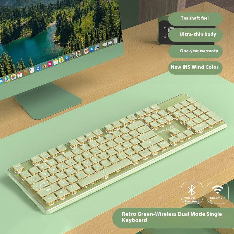 Retro Green Bluetooth Keyboard