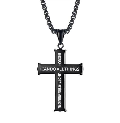 Retro Fashion Street Hip Hop Cross All-match Stainless Steel Necklace