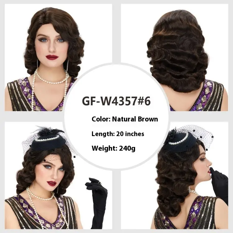 Vintage Water Ripple Hand Push Wave Wig