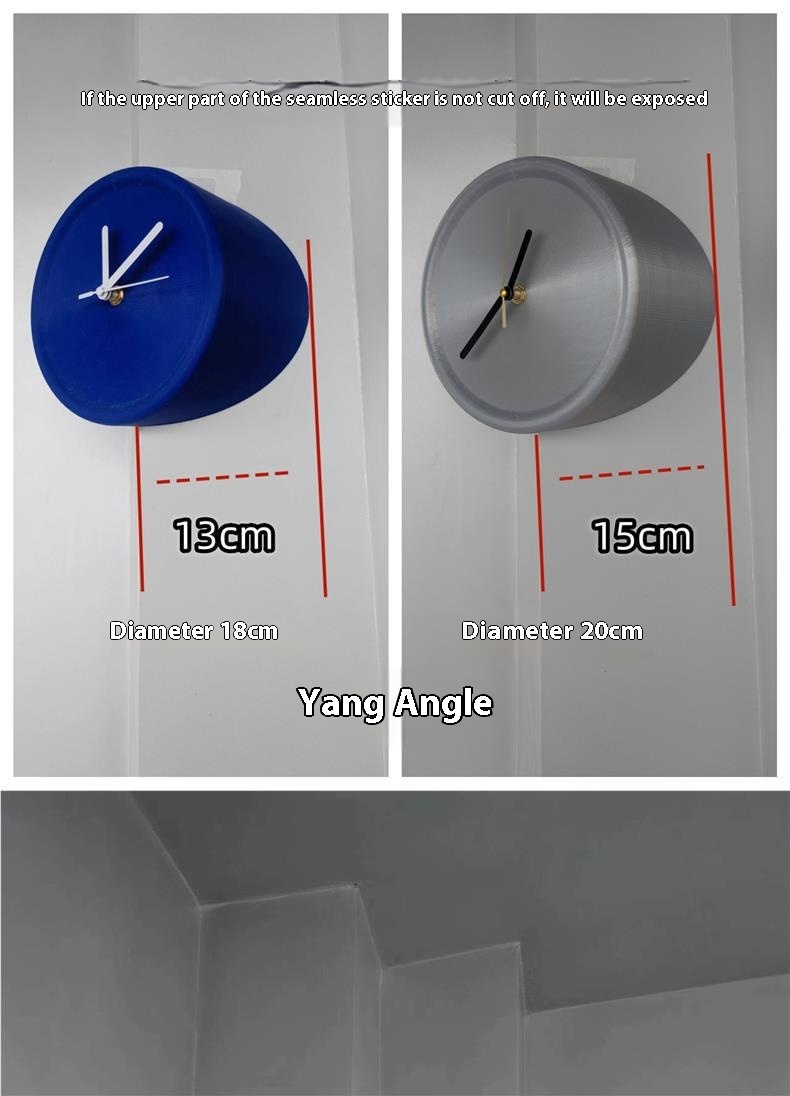 Title 4, Punch-free Internal Corner Wall Clock for Livin...