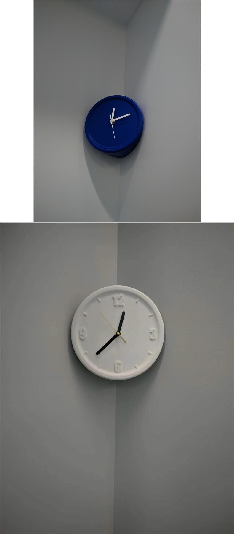 Title 2, Punch-free Internal Corner Wall Clock for Livin...