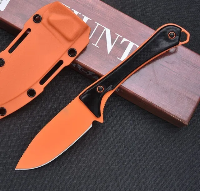Outdoor Camping Barbecue Portable Small Straight Knife Orange Coating - Shop at LoveMi
