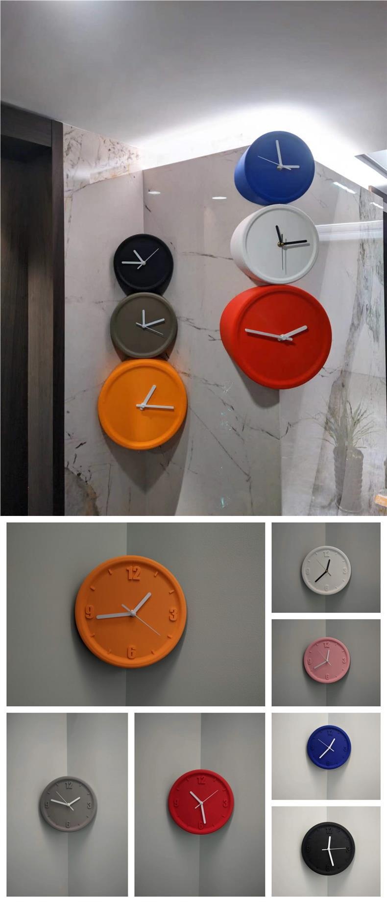 Title 11, Punch-free Internal Corner Wall Clock for Livin...