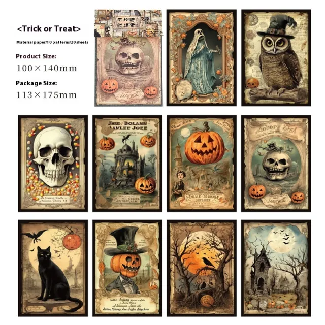 Holiday Elements Retro Decorative Paper Hand Account Base Paper Trick Or Treat - Shop at LoveMi