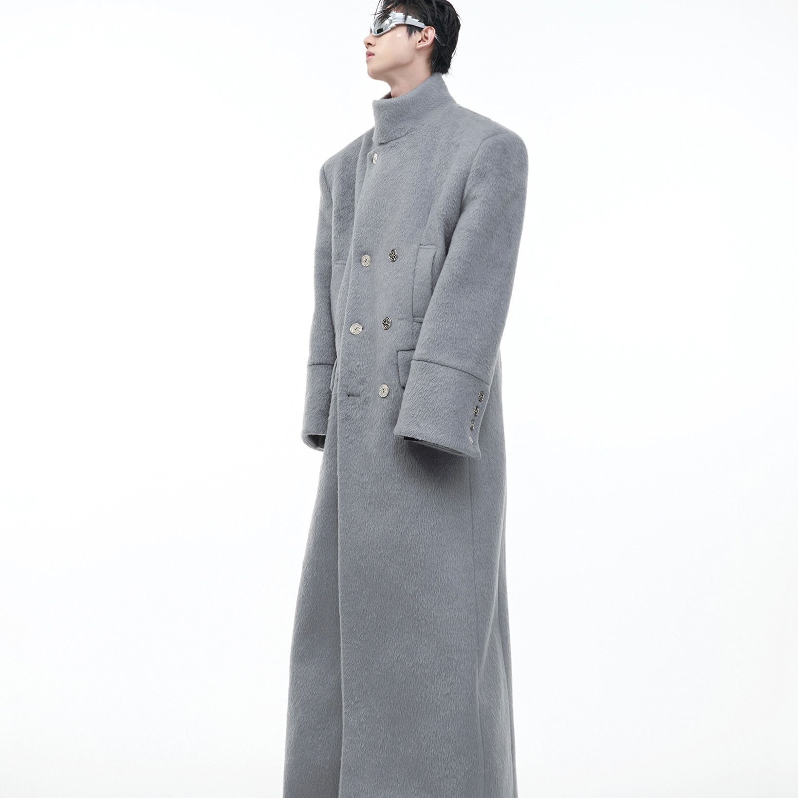 Stand Collar Profile Woolen Coat Heavy Long Below The Knee Woolen Coat - Image 4