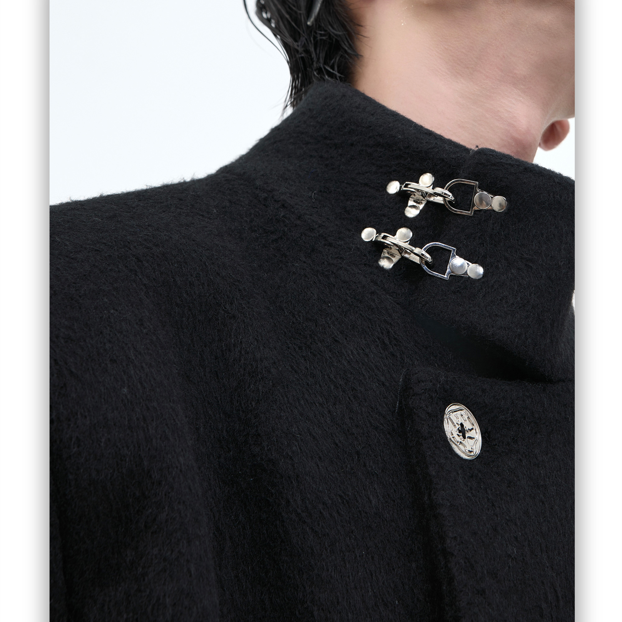 Stand Collar Profile Woolen Coat Heavy Long Below The Knee Woolen Coat - Image 2