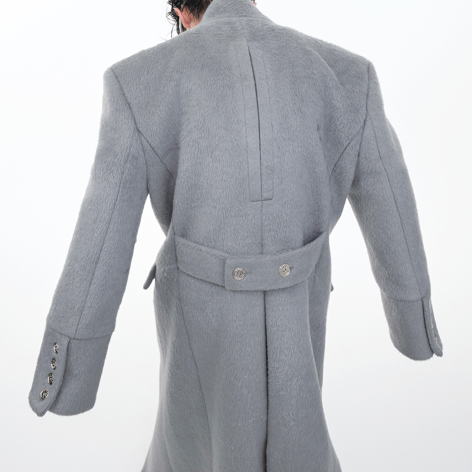 Stand Collar Profile Woolen Coat Heavy Long Below The Knee Woolen Coat - Image 3