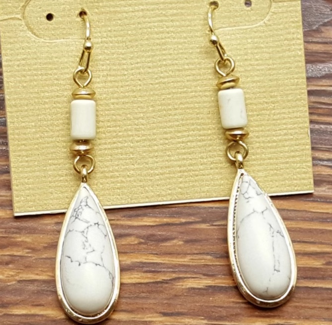 White Turquoise Earrings