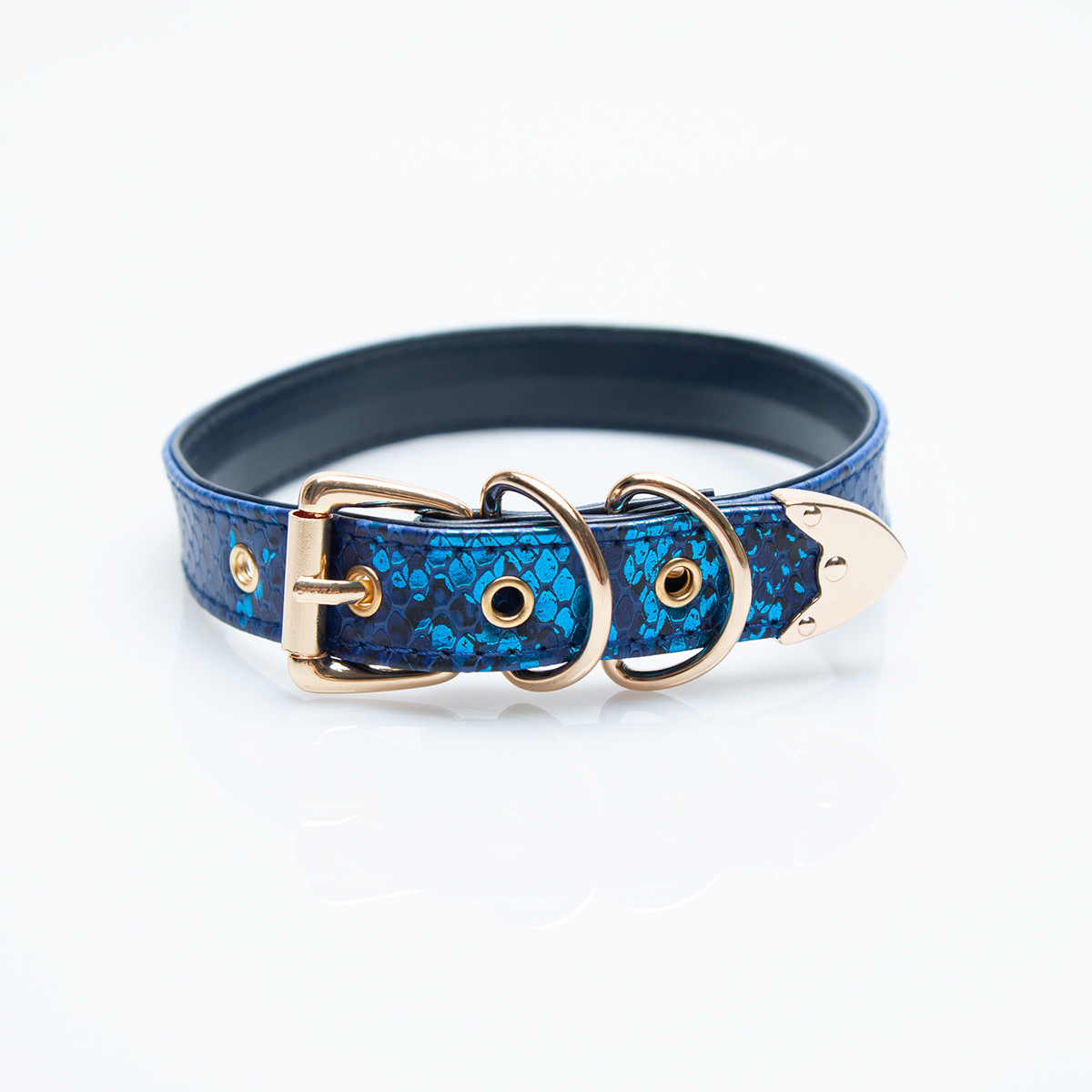 Blue Serpentine Gold Buckle