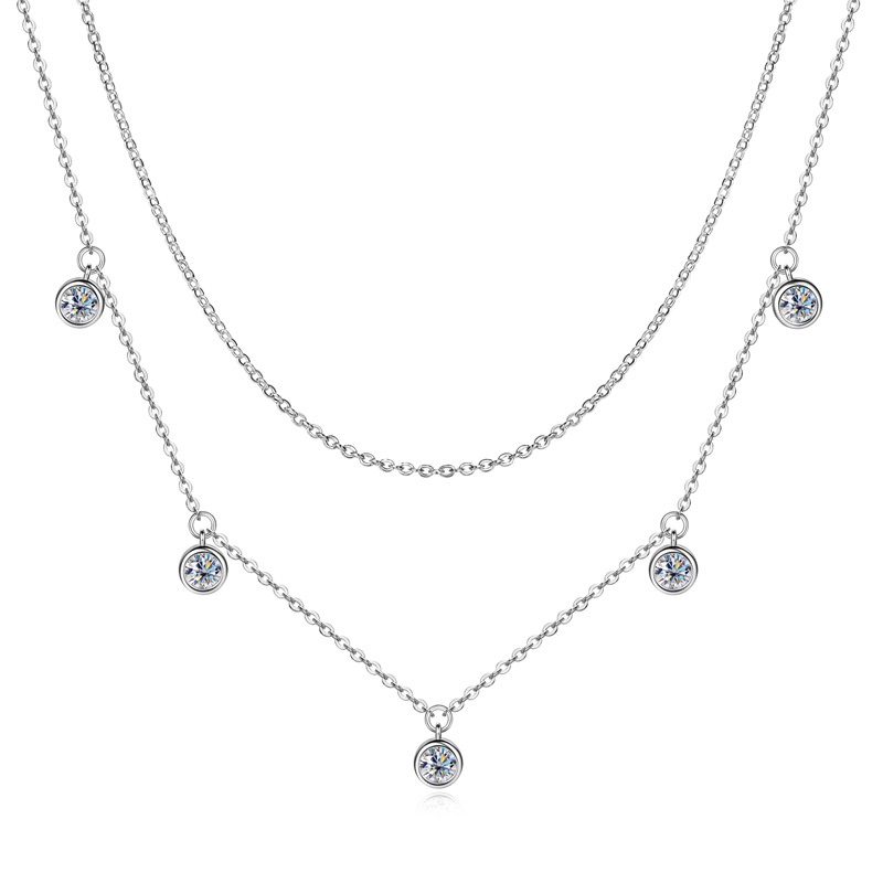 High-grade S925 Sterling Silver Diamond Necklace