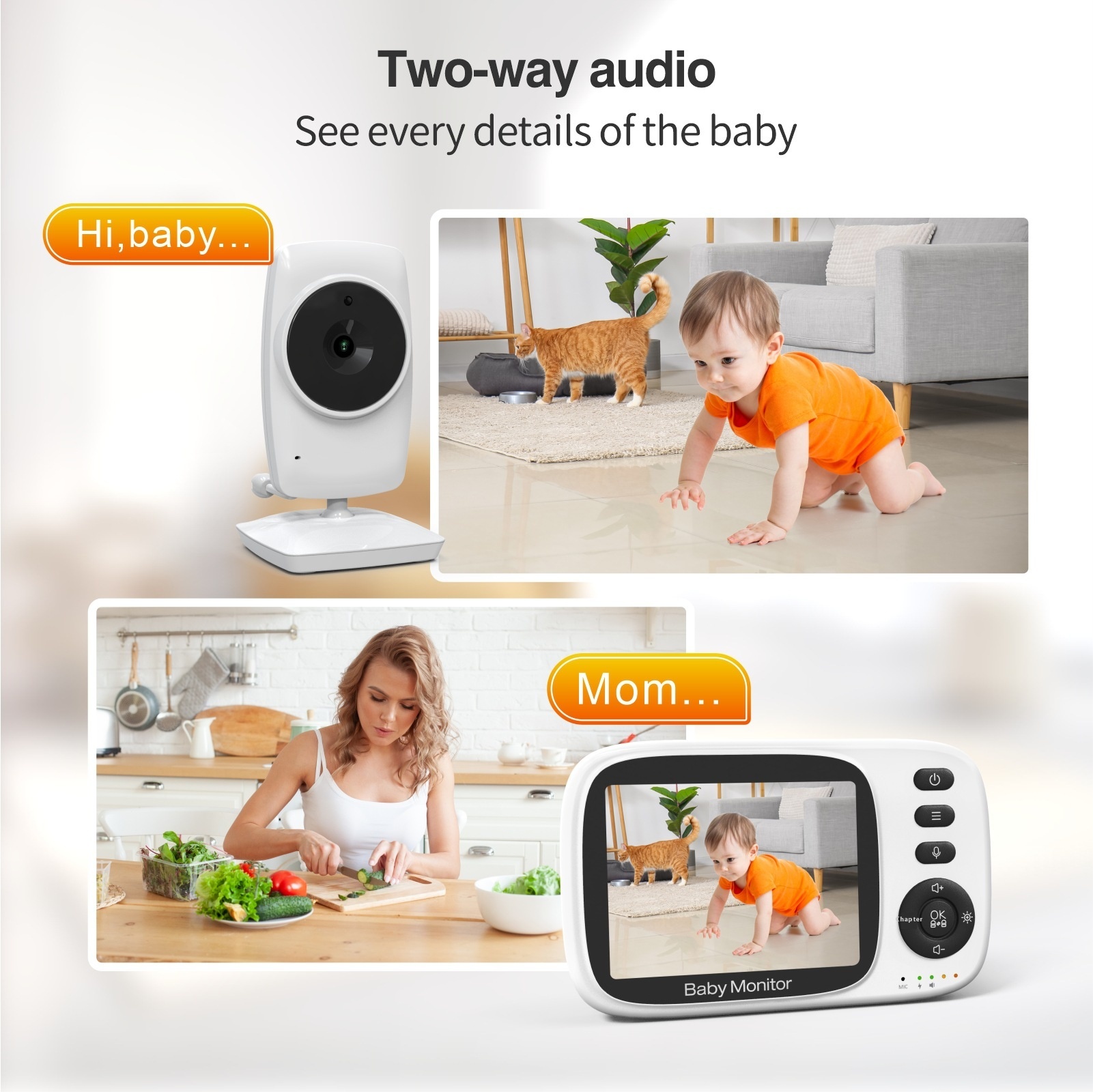 Title 4, Baby Monitor Children Monitor Voice Intercom