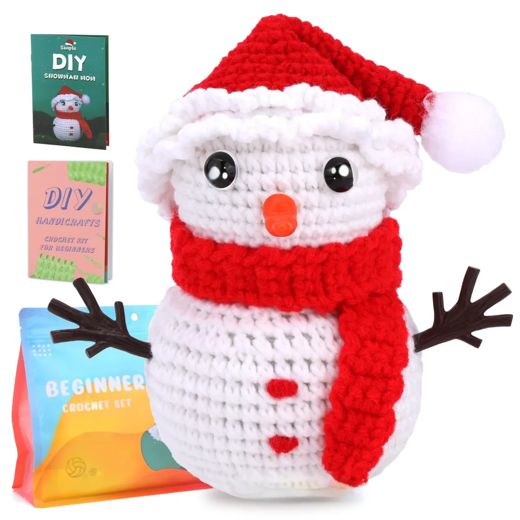 Christmas New Weaving Decoration Handmade Diy Gift - Red Scarf Snowman