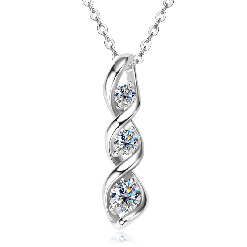 Sterling Silver Diamond Pendant Necklace