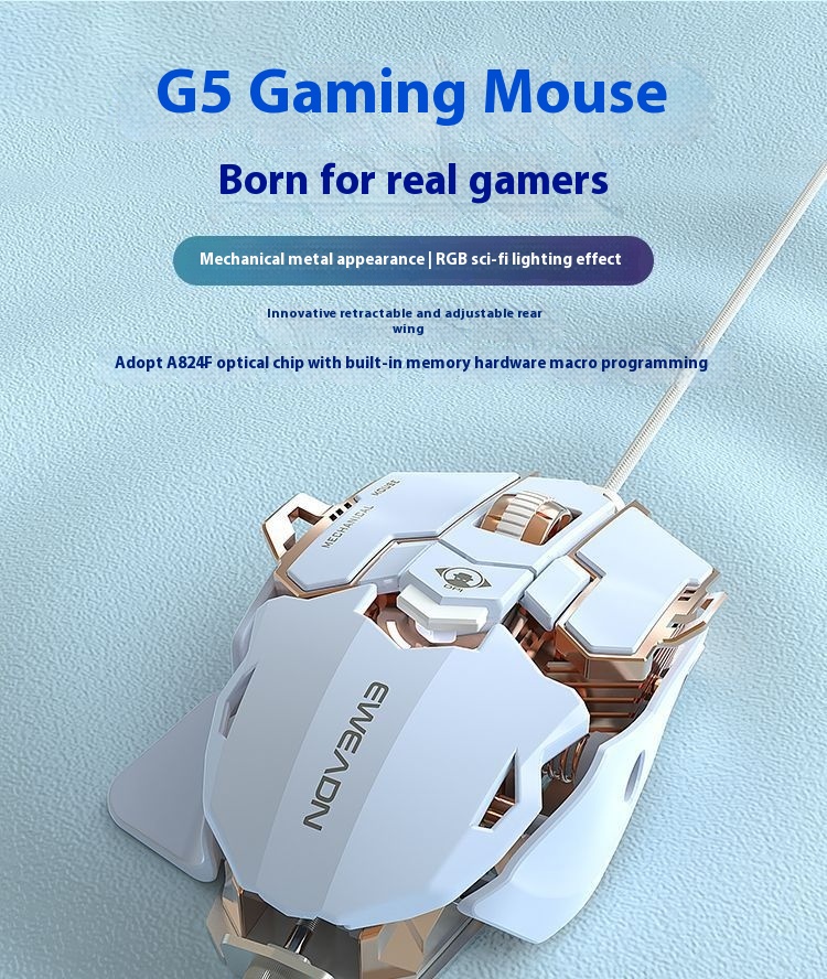 Title 11, Prewalker G5 E-sports Games Wired Mechanical Mouse