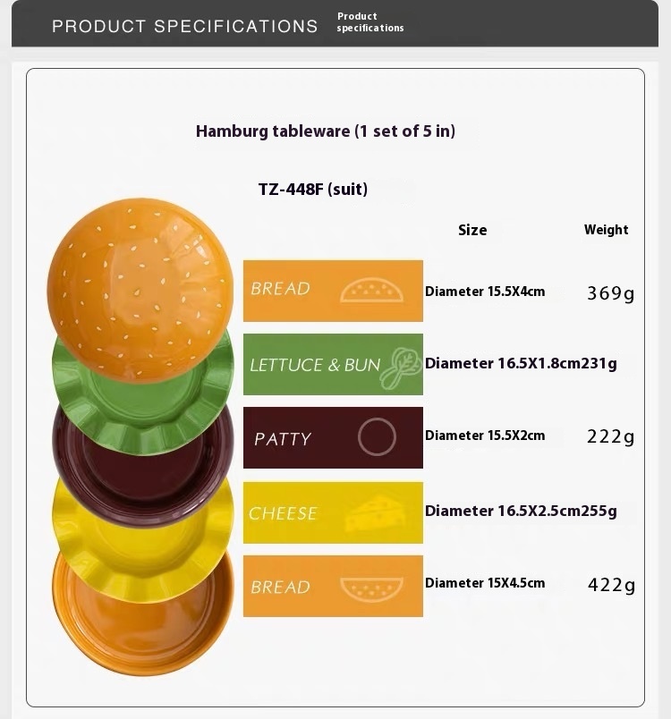 Title 1, Bir Kişilik Hamburger Şeklinde Yaratıcı Seramik...