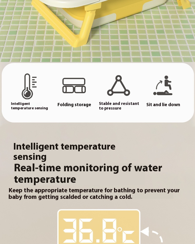 Title 5, Banheira Dobrável para Bebê 0-3 Anos Portátil c...